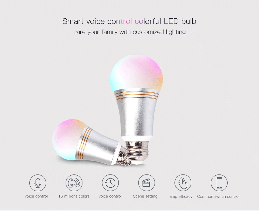 E27 E26 110V Smart Wi-Fi LED Remote Control Wireless RGB Bulb Light