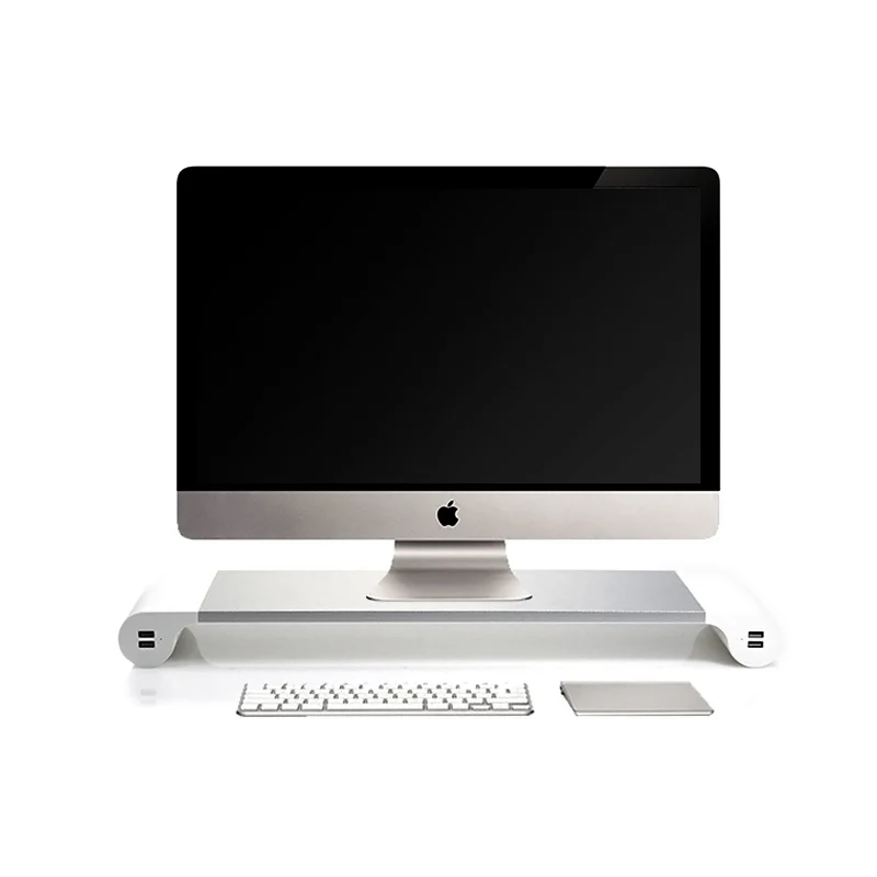 Aluminum Laptop Monitor Stand With 4 USB Ports Output 5V 4A