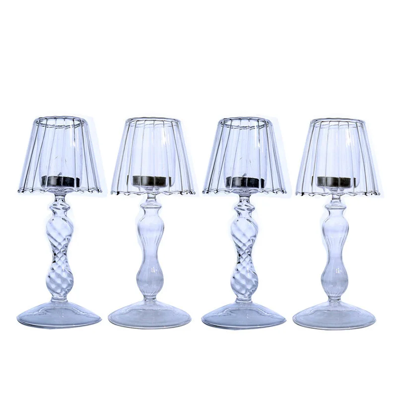 Home Wedding Decoration Clear Glass Table Lamp Candle Holder Buy
