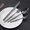 Travel PVD Easy Cleaning Food Grade Metal Matte Stainless Steel Black Cutlery Set