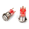 16mm Waterproof Stainless steel Spdt Ip67 Dpst rgb led momentary latching Dpdt metal pushbutton push button switch