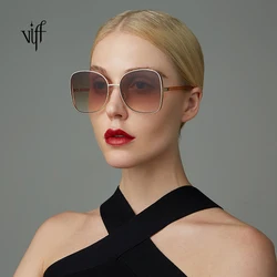 Women Big Sunglasses HM19180 Metal Frame 2021 Popular Trendy Gradient Eyewear