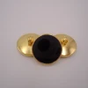 28L abs plastic black oil gold rim shank button for clothing