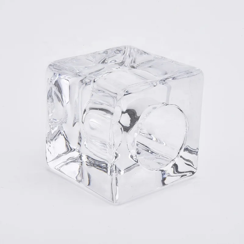 Transparent mini crystal candle cup glass tealight candle jars for wedding