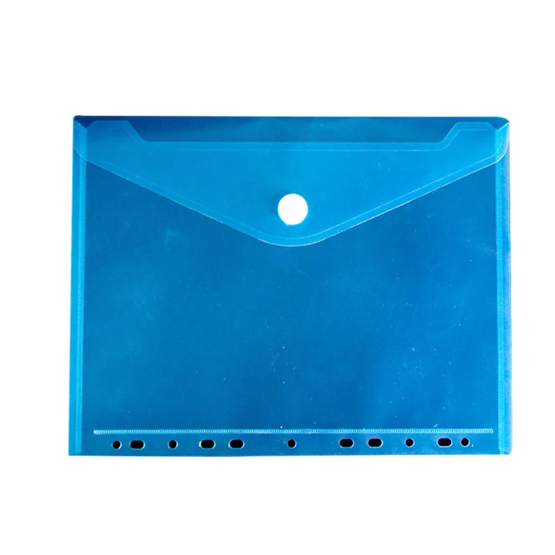 A4 Size with Hook and Loop Closure Assorted Colors 10pcs 11 Holes Semi Poly Envelope Pocket Insert Pages for Binders 