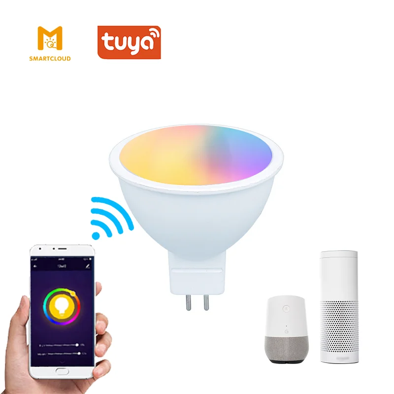 LED spot light bulb mr16 smart bulb wifi COB Narrow RGBCW color changing Timing and remote control