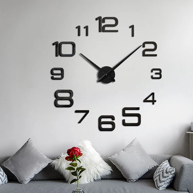Horloge muraille numérique 3d, horloge murale, bricolage Offre Spéciale, baguette, décoration de maison