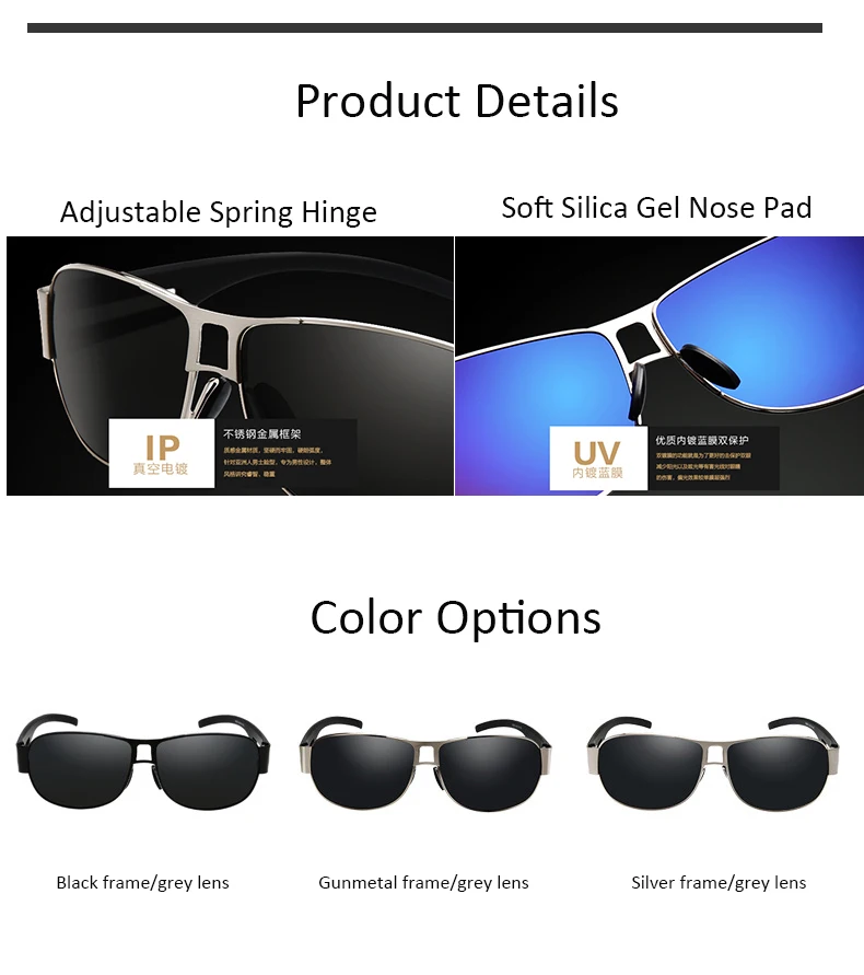 Men's 2020 Silver Mirror TAC Polarized Lenses Silver Metal Frame Sunglasses