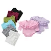Infant Baby Girls Solid Ruffles Cotton Romper Long Sleeve Outfits Jumpsuit Clothes