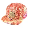 Printed Hip-hop Hat Snapback With Studded Metal Logo