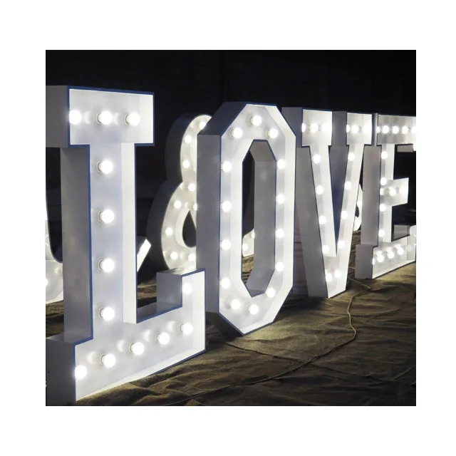 Standing Wedding 3D Advertising acrylic LED Light Giant Love Letters Signs