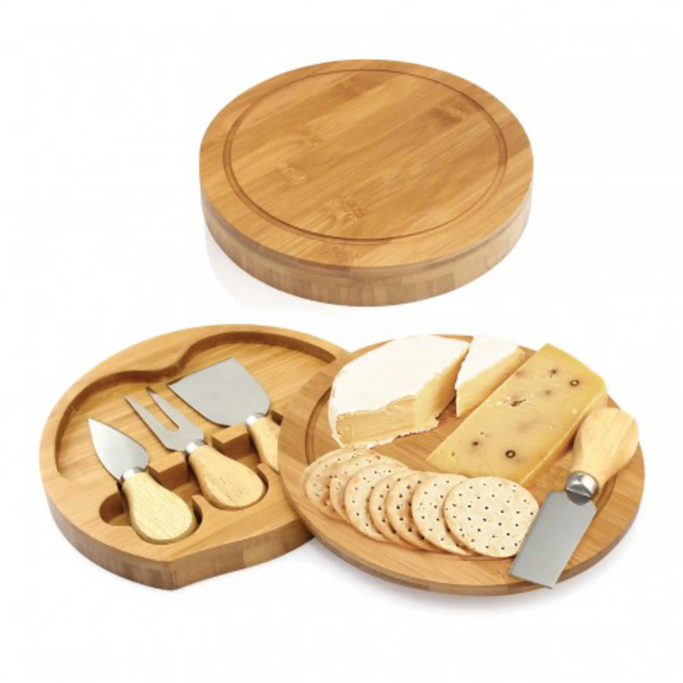 gift kitchen round bamboo wooden engraved cheese board with