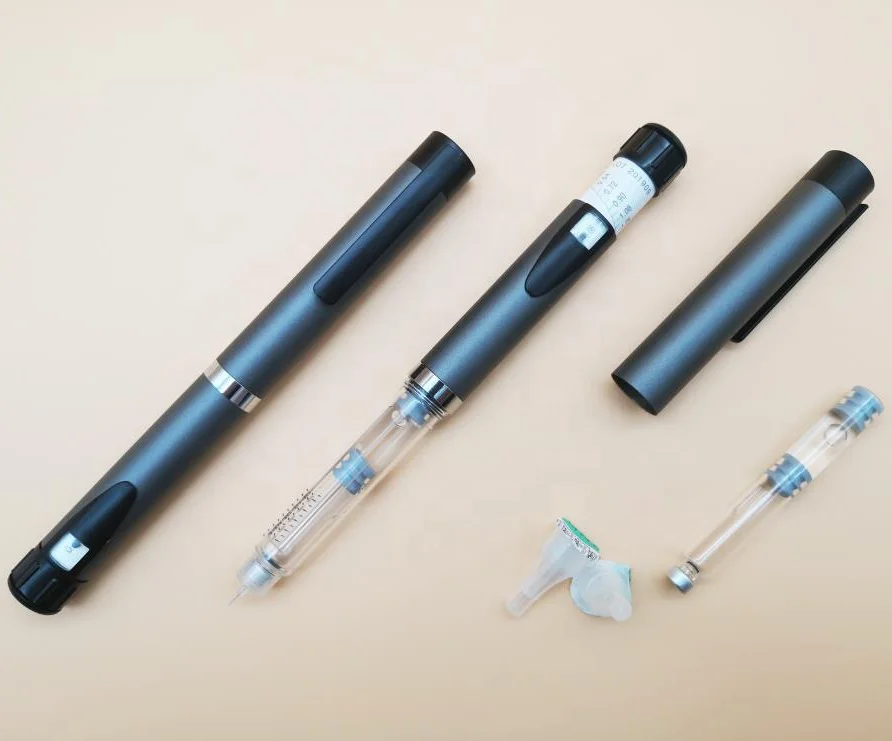 Reusable HGH pen for double chamber cartridge for injection of Human