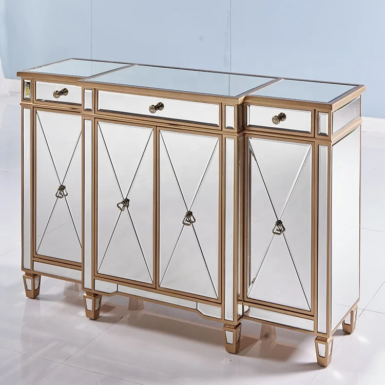 
Decorative home modern dining room mirrored buffet cabinet sideboard 