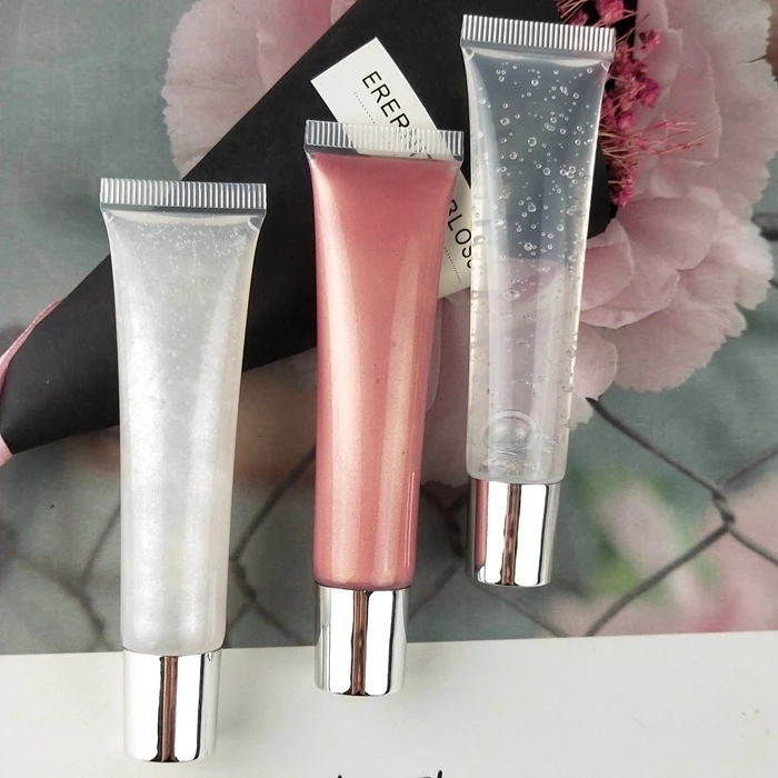 Pink Black Silver Clear Lid Squeeze Lip Gloss Tube Private Label 8 Ml 10ml 15ml Empty Lip Gloss 5714