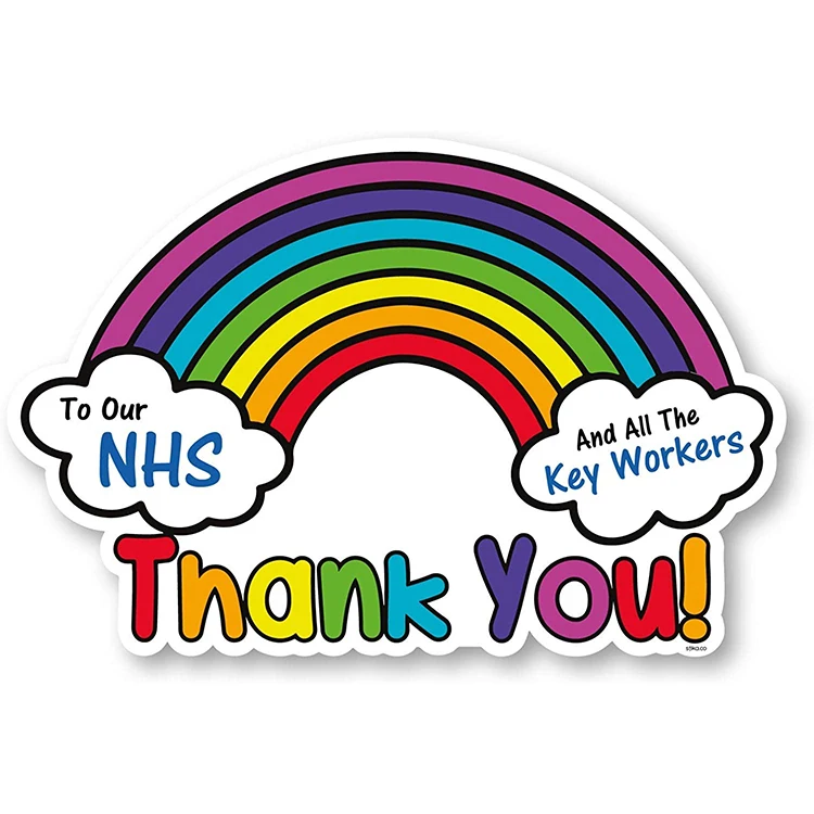 Two x NHS Thank you and key worker vinyl printed stickers. 