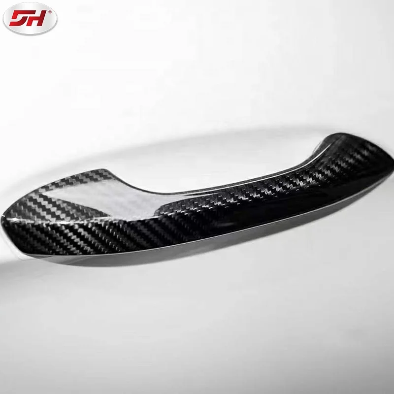 Car dry carbon fiber door handle trim carbon fiber exterior door handle for Porsche 718 2016-up