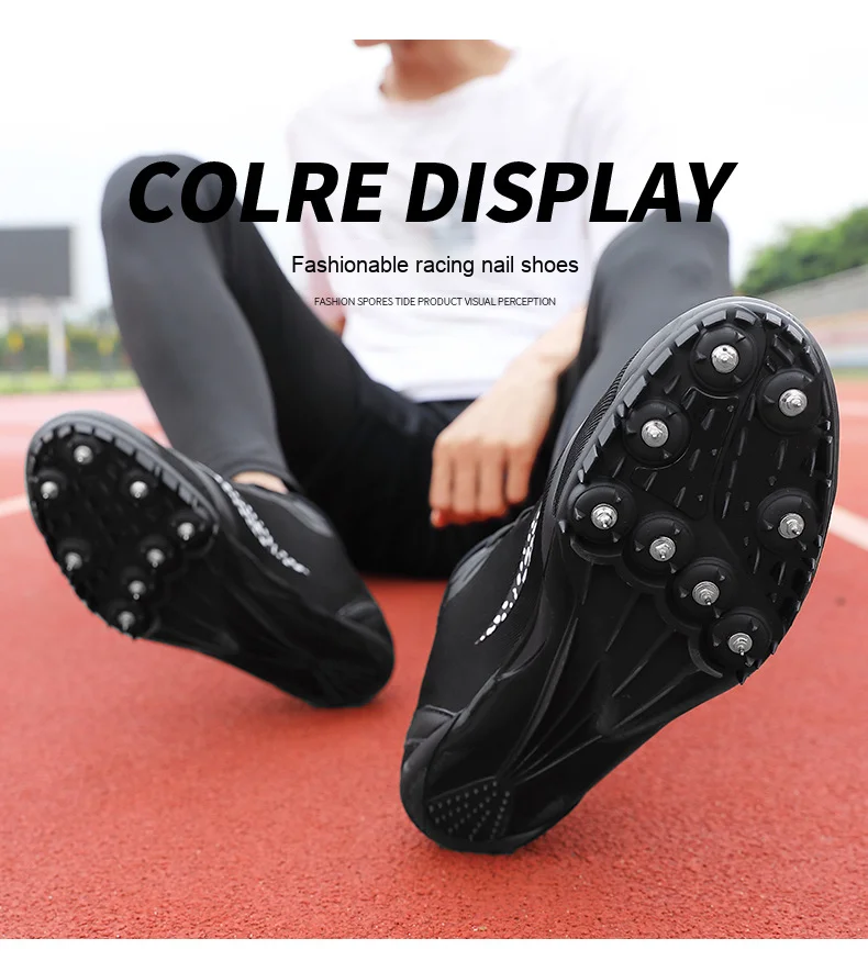 Unisex Track Field Spikes Spring Summer Sprints Middle Long Distance Running Sports Training Shoes Competitions Mesh Upper