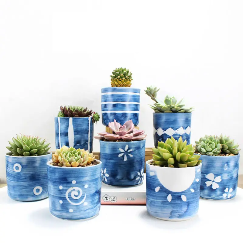 New Azure Color Handpainted Small Fresh And Unbaked Breathable Meaty