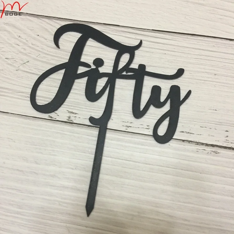 black number cake topper for anniversary or birthday acrylic cake topper
