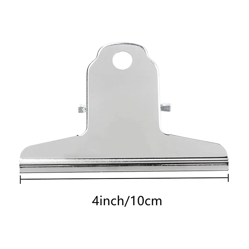 10 Pack Large Bulldog Clips,4 Inch Silver Metal File Money Binder Clamps Clips for Home Office School Supplies 
