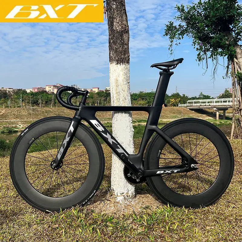 BXT Carbon Road Bike 700C 25C Aero Shaping Complete Fixed Gear Bikes Carbon Track Bike Bicycle