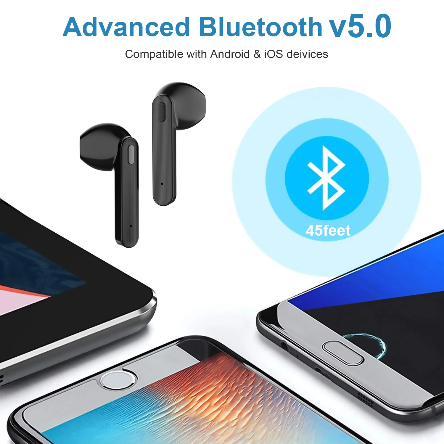 wholesale bluetooth tws waterproof wireless earbuds leather earphone case
