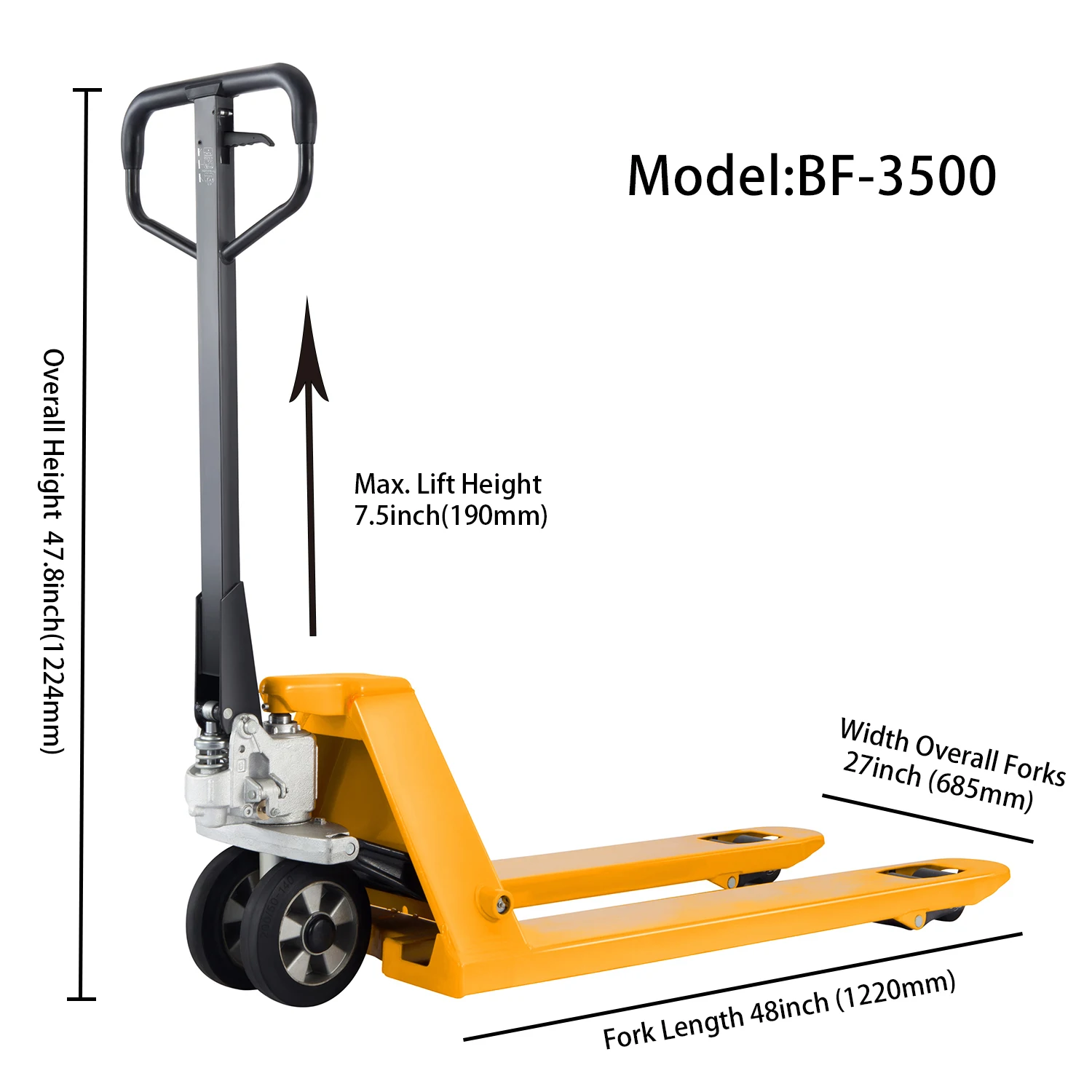 Xilin Extra Heavy Duty Manual Pallet Jack 7700 Lbs 3500kgs Capacity
