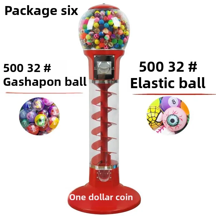 Supermarket Self-Servicing Elastic Ball Capsule Toy 45 Capsule Spiral Machine One Yuan Two Yuan Coin System Metal One Small Shop