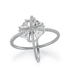KENTURAY Simple Cubic Zircon X Shape Silver Rings Jewelry Women Micro Pave Zircon Wire Cross Ring
