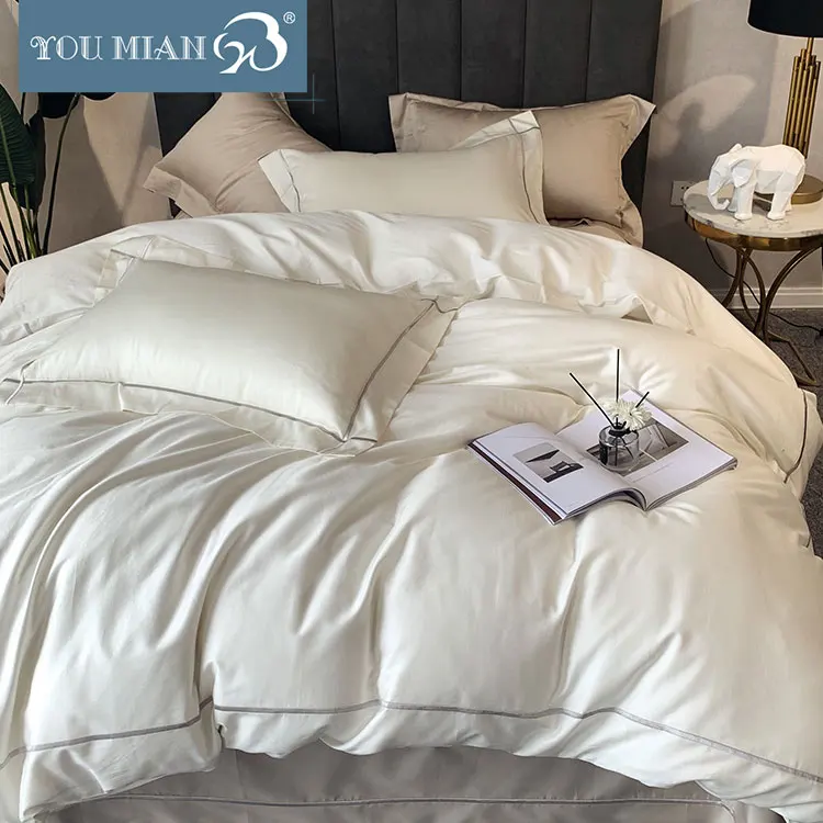 Nantong 100 Bamboo Luxury Hotel Textile Wedding Bed Cover Bedding Set
