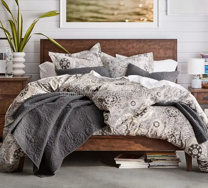 Home furniture American style wood bed living room farmhouse wood bed