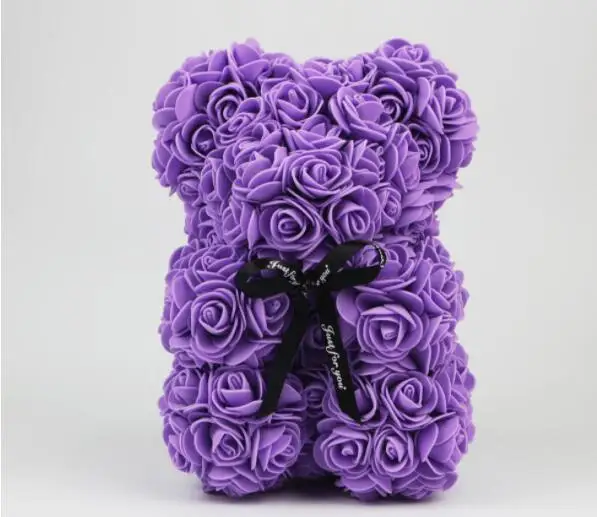 grey flower teddy