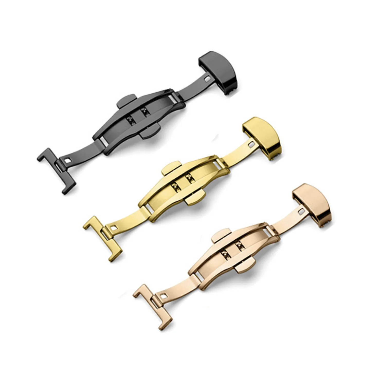 High Quality Watch Band Strap Genuine Leather Butterfly Clasp Butterfly