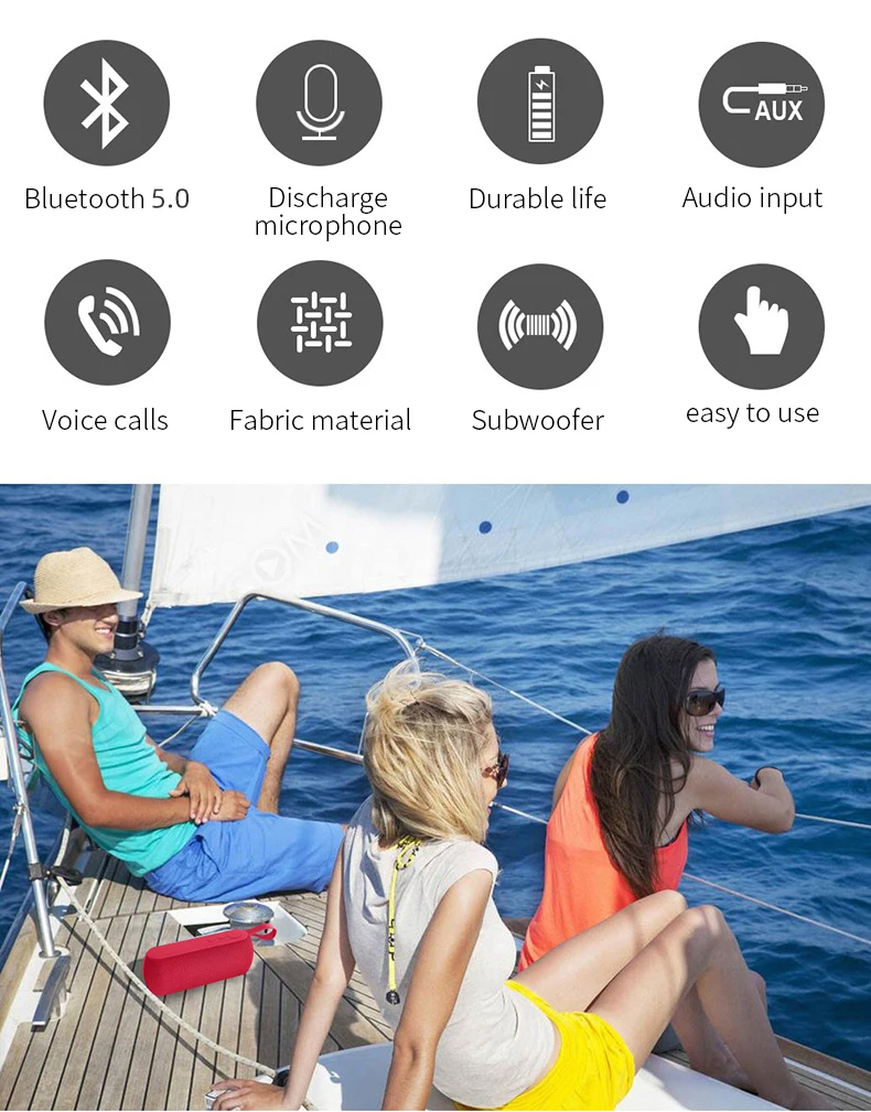 TWS Waterproof Speakers Bluetooth Wireless Home Theatre System Speakers Bluetooth with Radio - ANKUX.COM