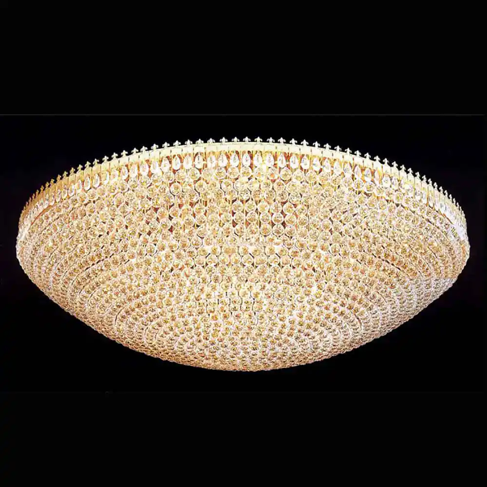 Large big Led Round Crystal Flush Mounted Modern Ceiling Light chandelier for lobby Banquet Hall