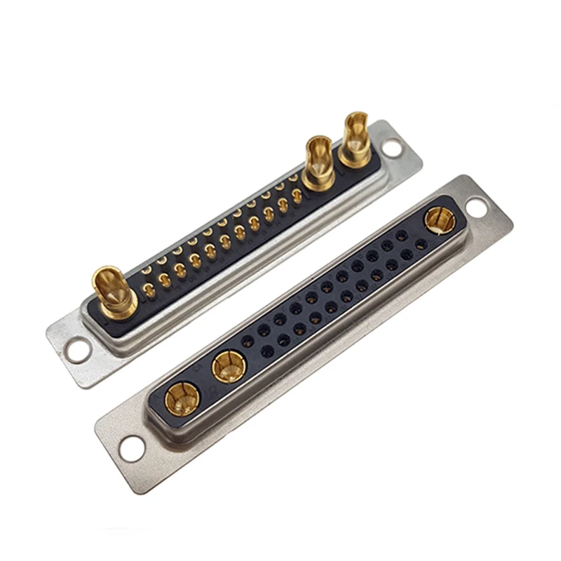 D Sub High Current Connector 25w3 Straight Bur Welding Wire Type Gold ...