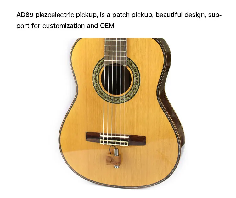 Adeline Piezo Acoustic Guitar Pickup Soundhole Violin Guitar Ukelele Solid Wood 4*4*2cm Cn;gua