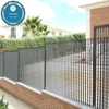 guangzhou factory steel hoarding grating fence panel home fencing/ modular Plasticized green coating fence/ security metal fence