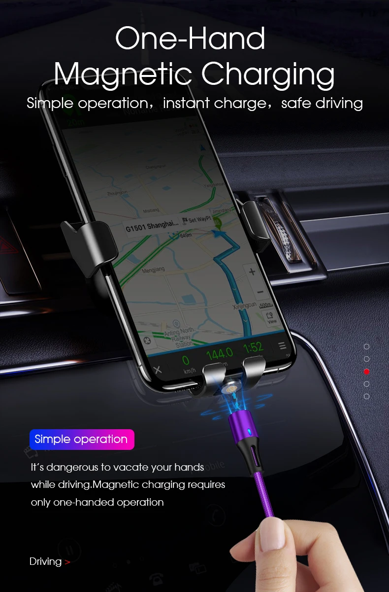 Vothoon 3 in 1 Magnetic Fast Charging Cable 3A USB Type C Fast Cable Micro USB Data Cable - ANKUX.COM