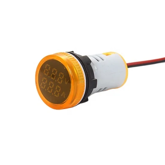 NIN 22mm round LED indicator voltmeter ammeter digital indicator signal lamp voltmeter ammeter with signal light