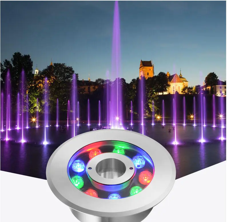 product led underwater fountain light ip68 waterproof rgb color changing pool light for landscape use-1