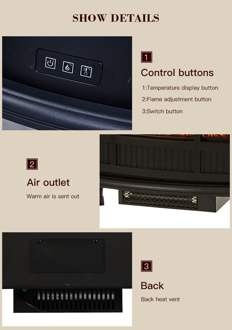 LED decor flame fire place electric portable fireplace heater