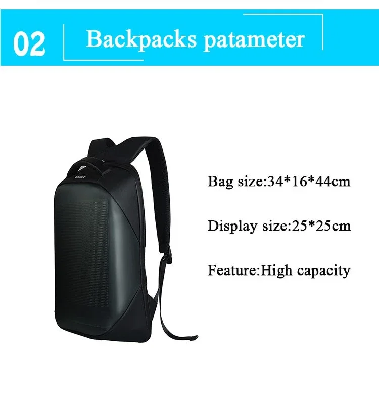 LED Display Backpack Advertising Light Led Display DIY Dynamic City  Backpack Walking Billboard Shoulder Bags WiFi APP Version