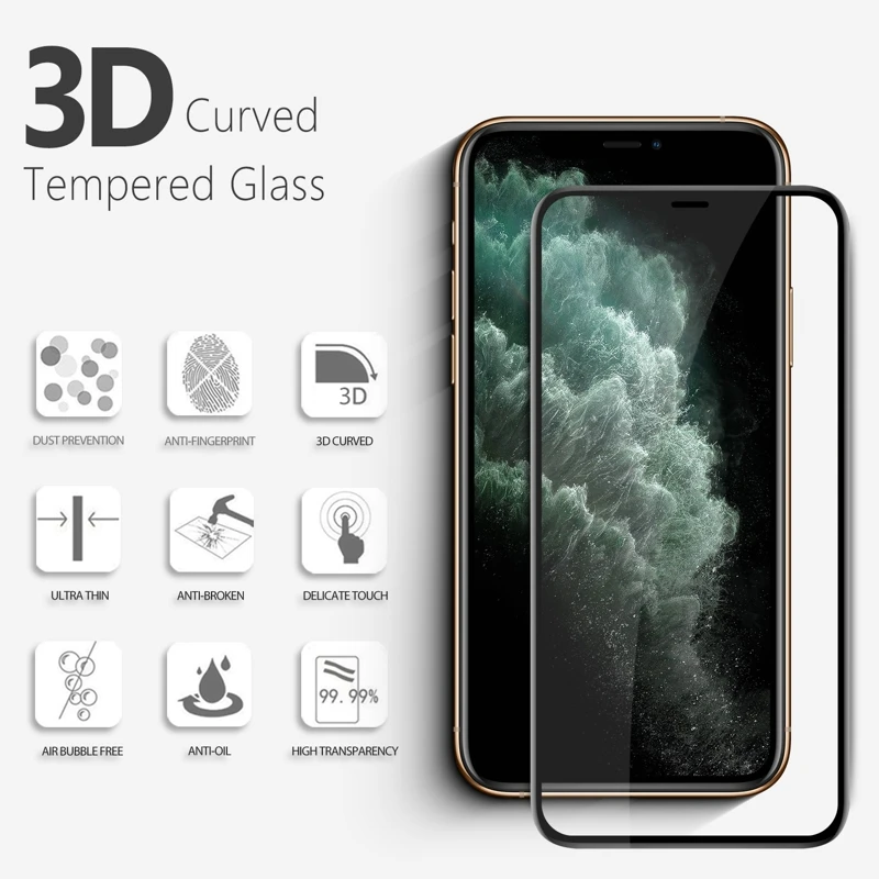 Wholesale 2.5 D Arc 9H Explosion-proof Premium Tempered Glass Screen Protector for iPhone 11 Pro X/XS XR Max