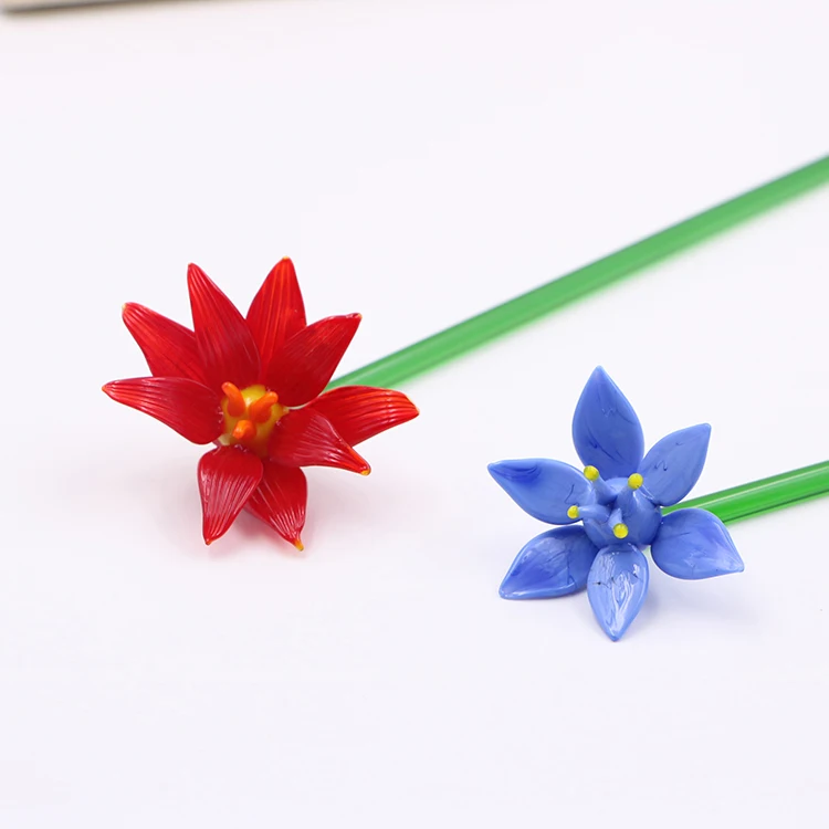 Clever design handmade Christmas decorations large glass flower murano glass flower art
