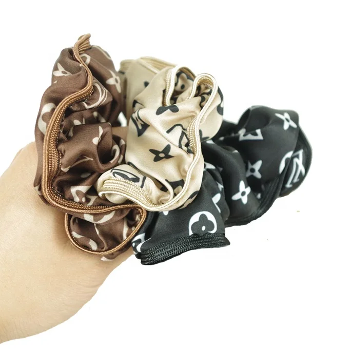 
High Quality Elastic Luxury Satin Hair Scrunchies Bulk Custom Logo 
