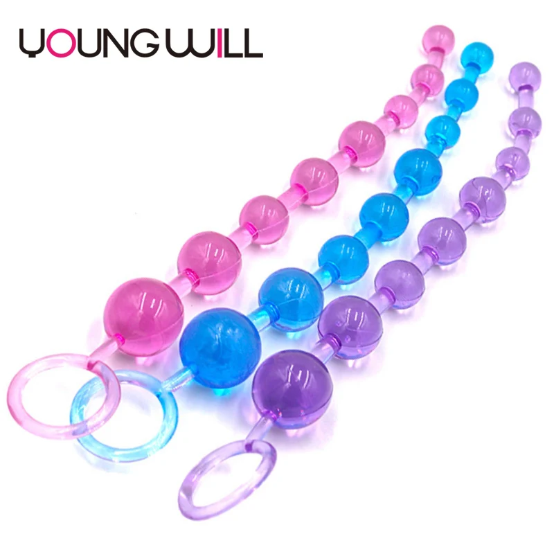 Jelly Anal Beads Orgasm Vagina Plug Play Pull Ring Ball Anal Stimulator Butt Beads Plug Sex Toys For Adult Men Women Gay Male