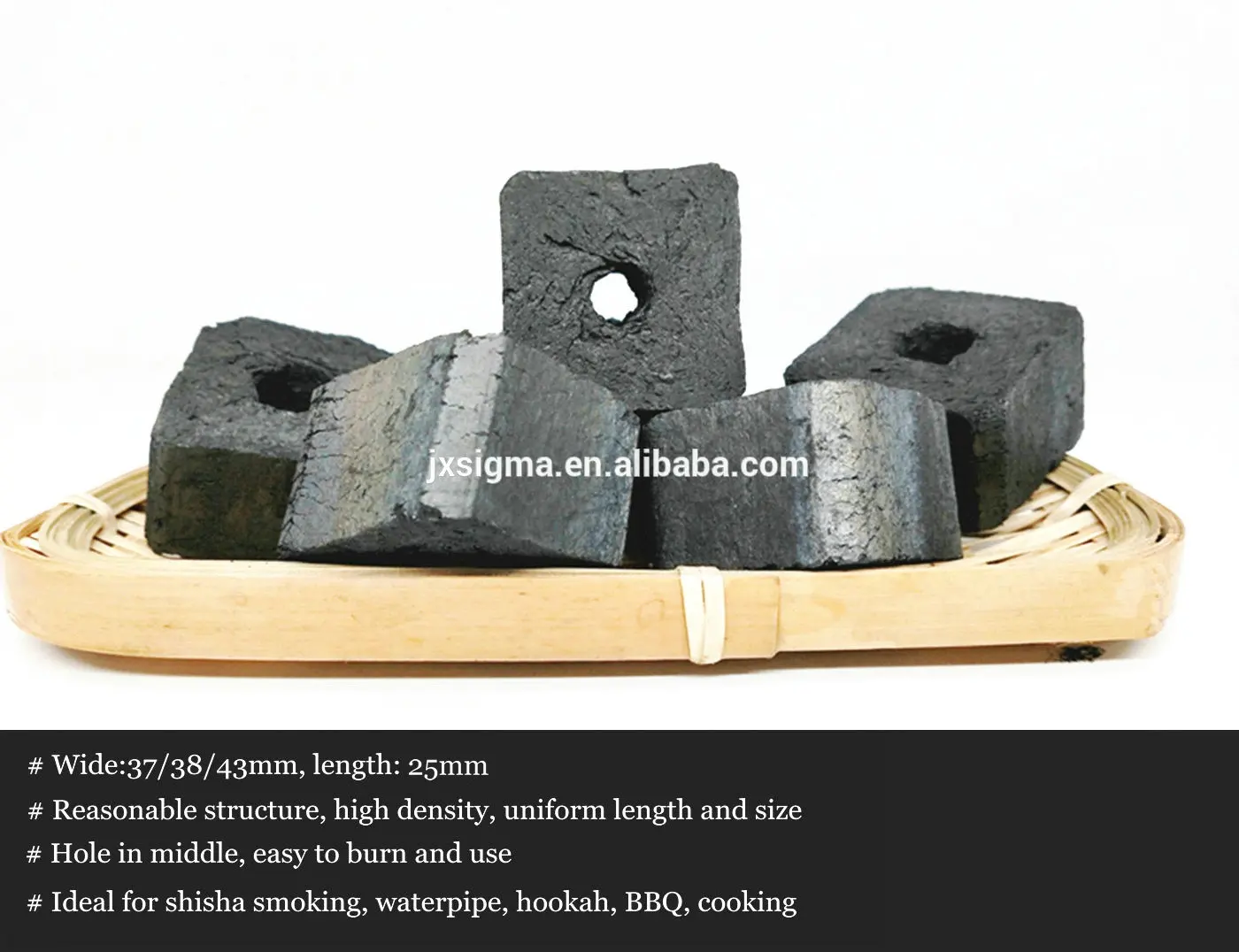 White Ash Bulk Sawdust Briquette Charcoal With Hole In Middle For