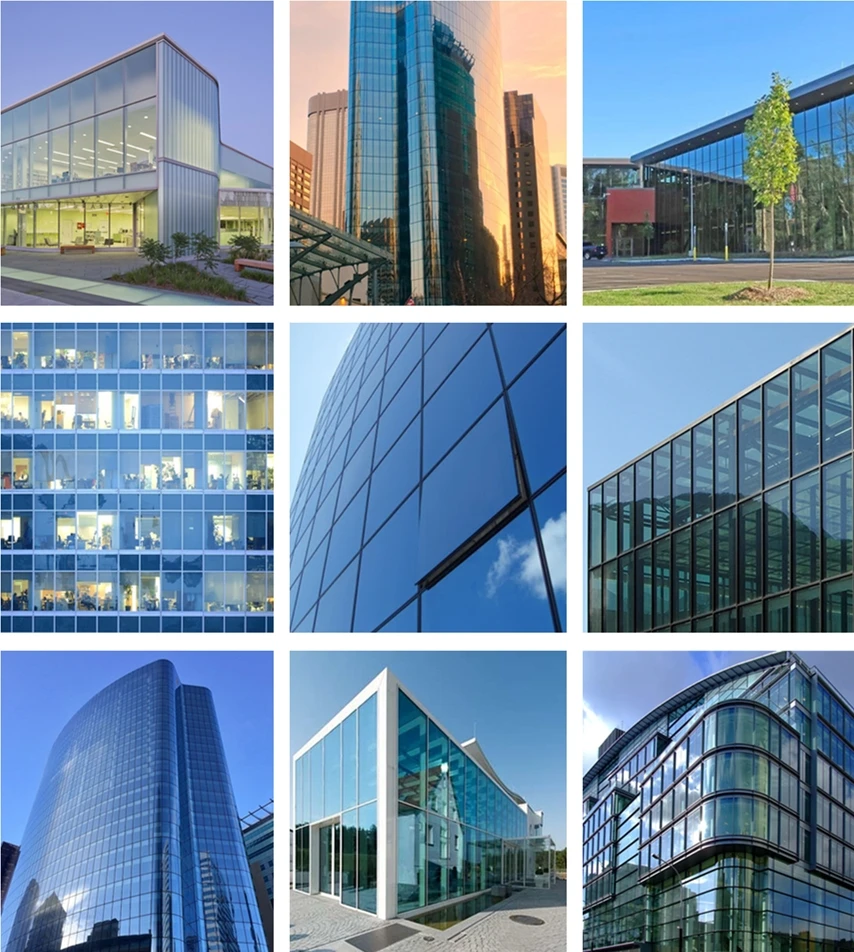 Exterior Buildings Glass Curtain Wall System Aluminum Point Support